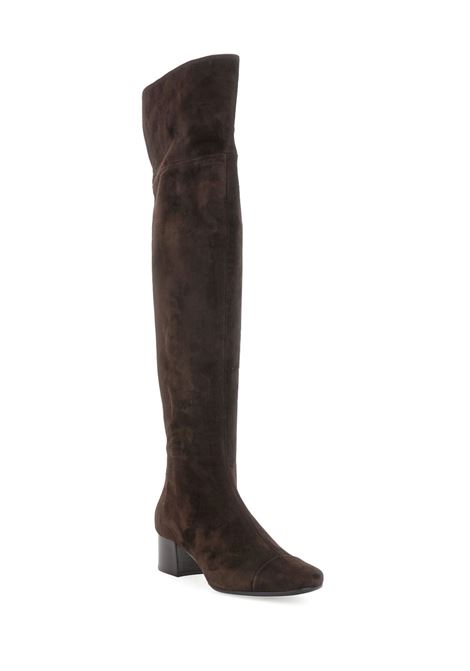 Brown Brigitte suede knee-high boots Carel paris - women CAREL PARIS | BRIGITTE332631BRWN